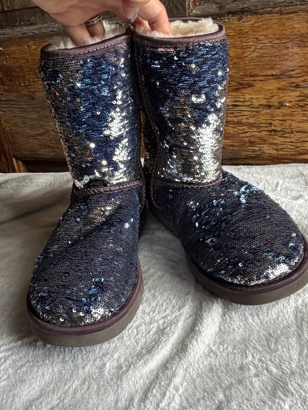 Women's UGGs Sequin Boots - Navy